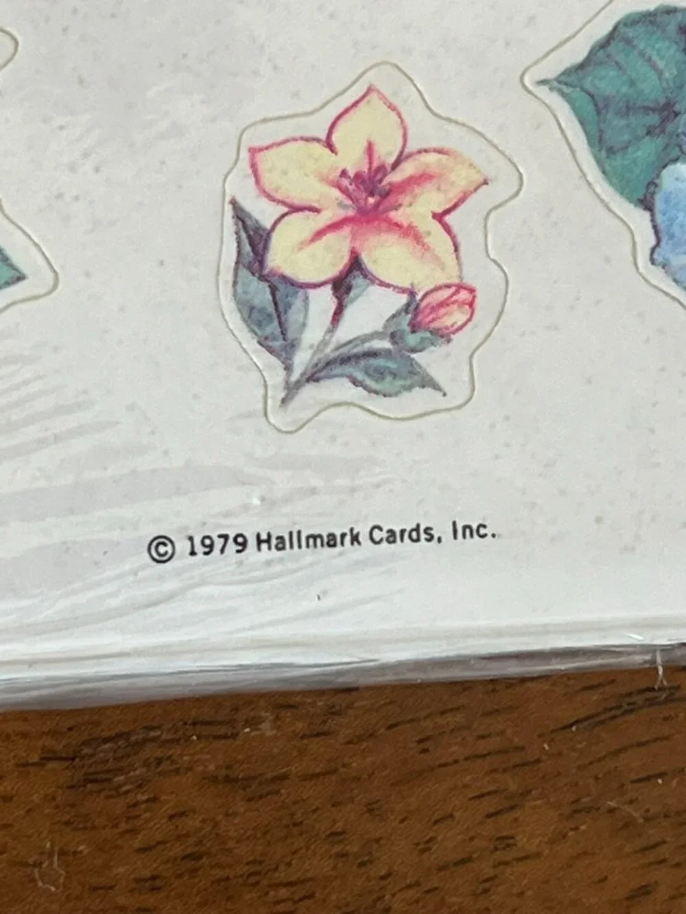 2 Sealed Vtg. 1979 Floral Ambassador Hallmark Sticker Packages Flower Stickers